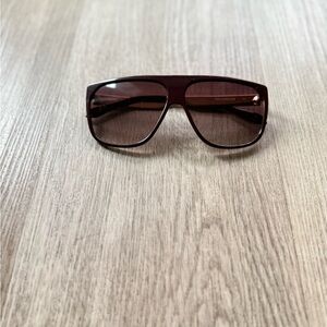 quay australia no curfew brown & gold oversized shield sunglasses eyewear NEW